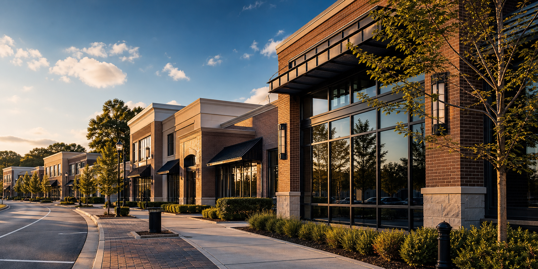 Long Island low-rise commercial property corridor